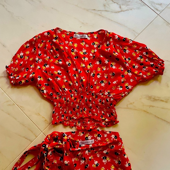Faithfull the Brand Red Floral Skirt Set - Picture 3 of 7
